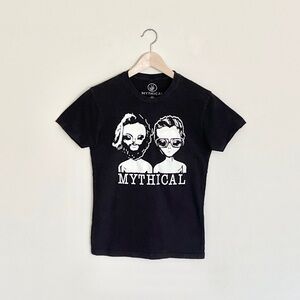 Invaders From Good Mythical Morning GITD Alien Graphic Black T Shirt Adult XS